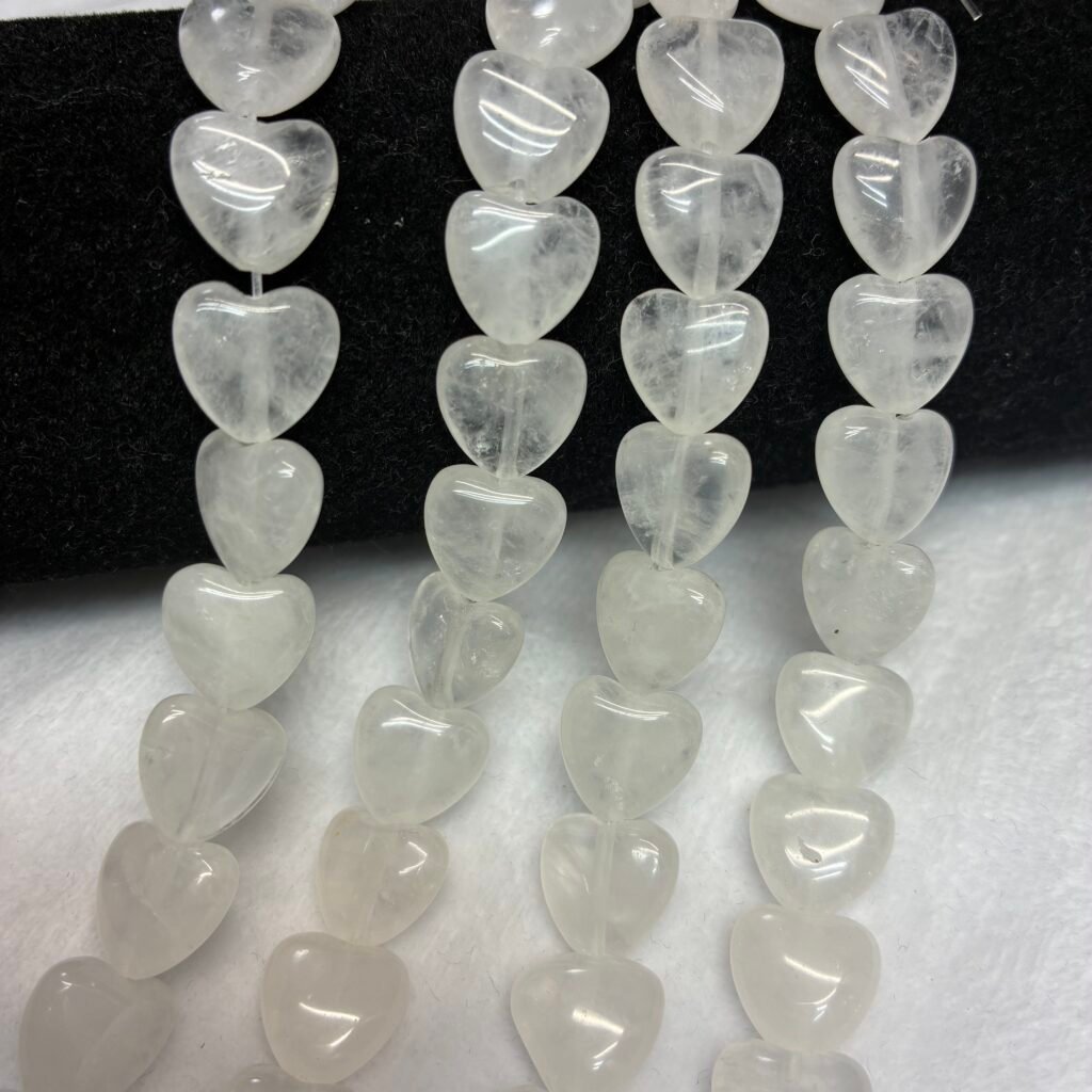 White Ice Crystal, Small Heart, 8 Mm, 38 MM