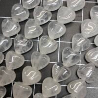 White Ice Crystal, Big Heart, 12 Mm, 39 CM