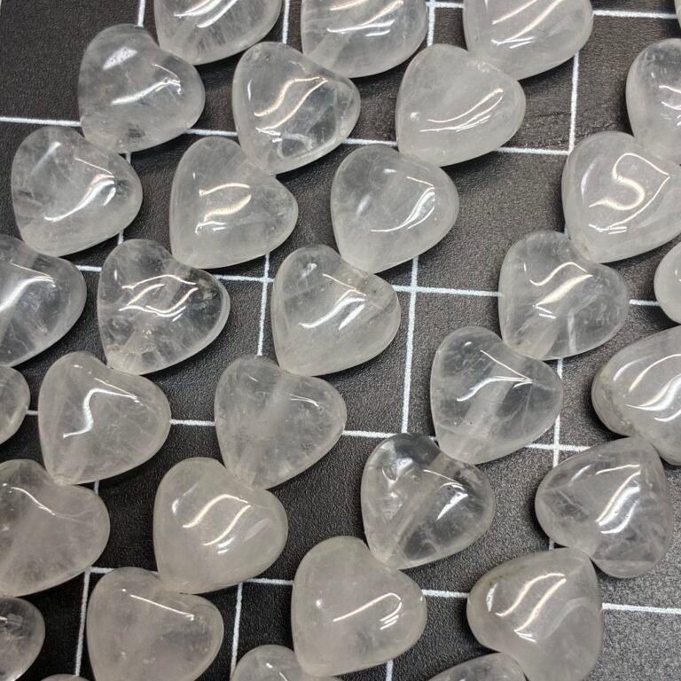 White Ice Crystal, Big Heart, 12 Mm, 39 CM