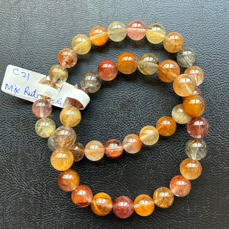Mix Rutilated Bracelet 8.5, 9mm, s, msize, 17cm