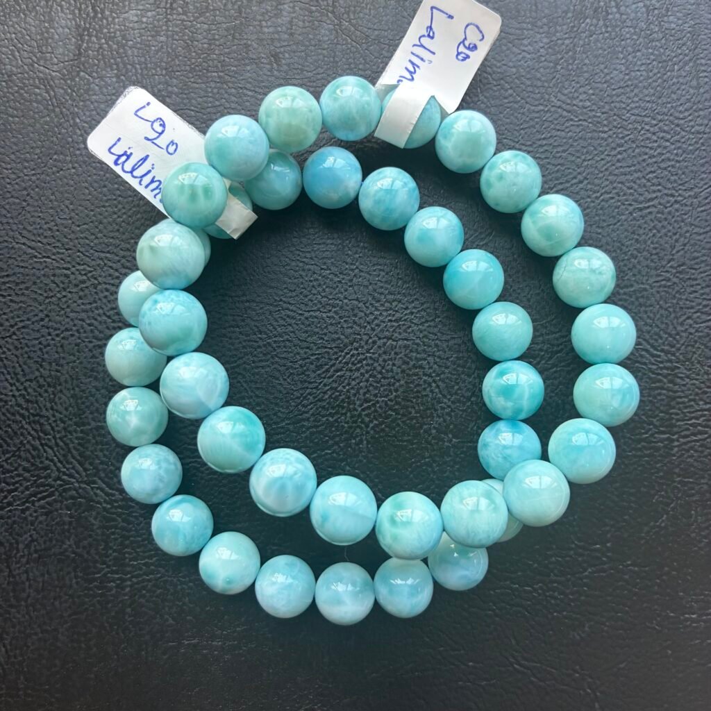 Larimar Round Bracelet 9-9.5mm, 16cm