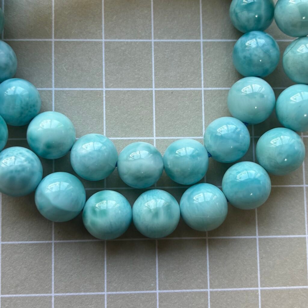 Larimar Round Bracelet 9-9.5mm, 16cm