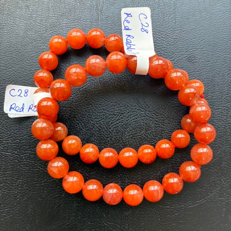 Red Rabbit Hair Bracelet 8-8.5mm, 16cm