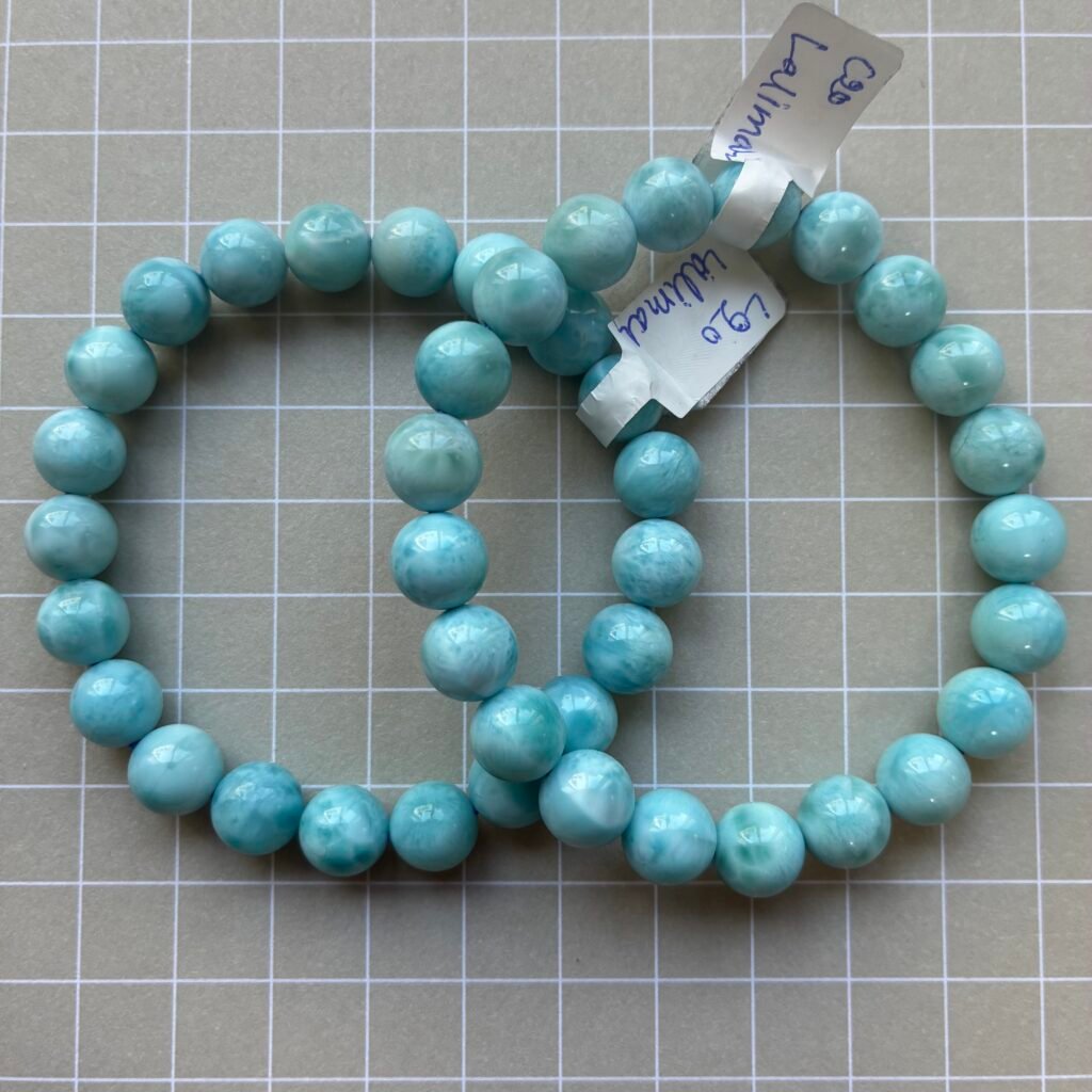 Larimar Round Bracelet 9-9.5mm, 16cm