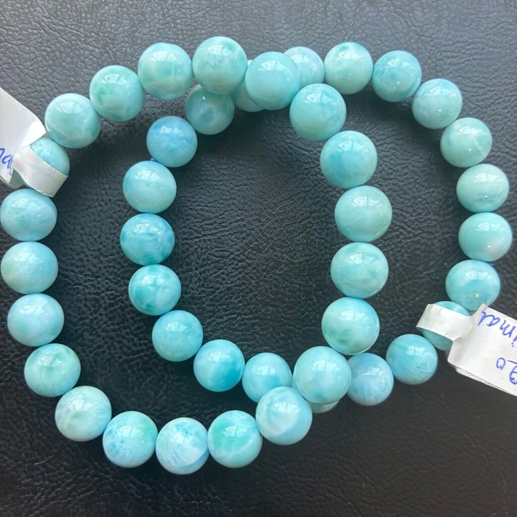 Larimar Round Bracelet 9-9.5mm, 16cm