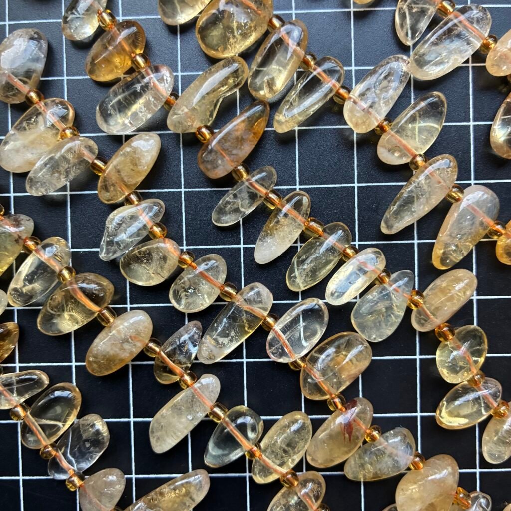 Citrine Smooth Oval Tumble, 39 CM