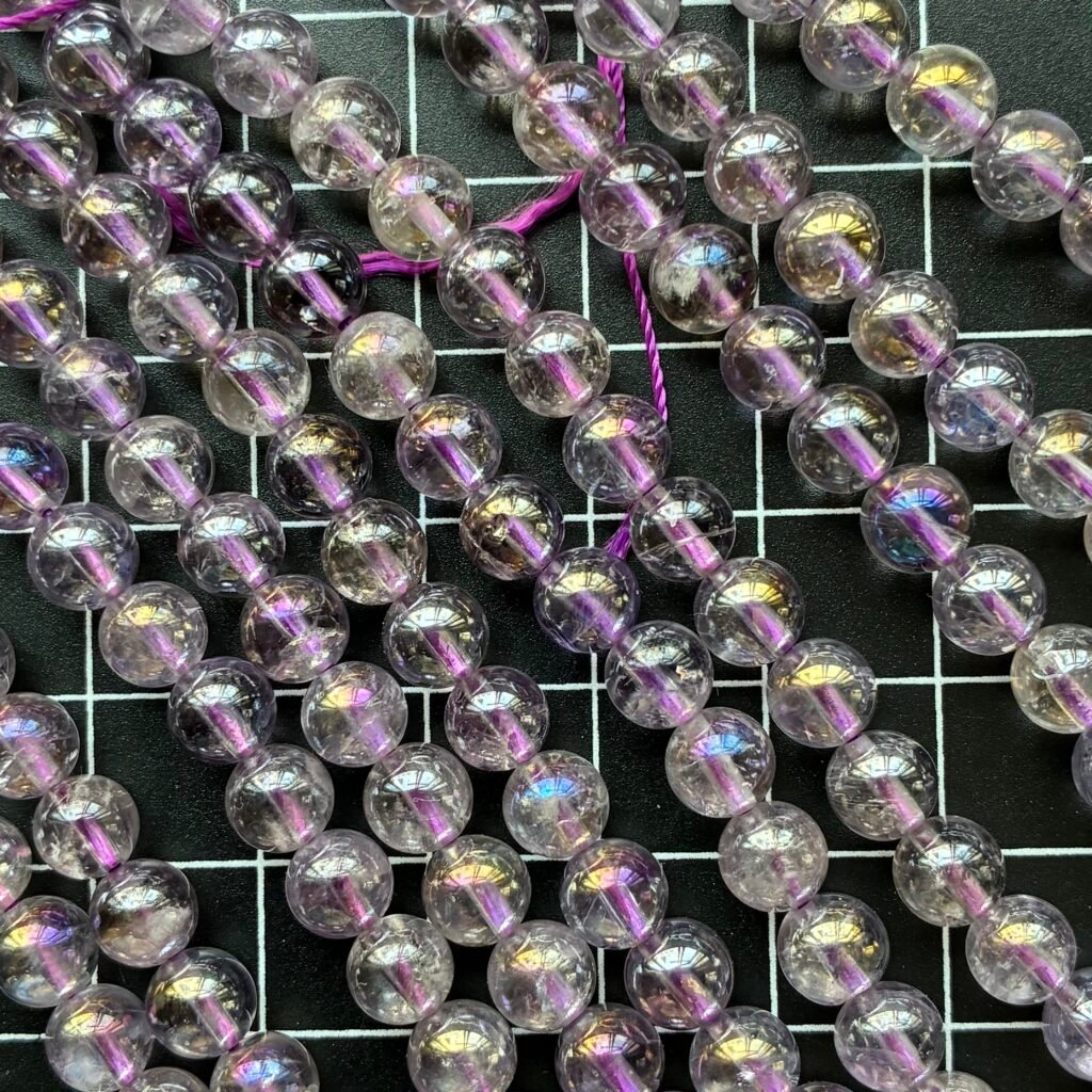 Amethyst Aura, Round, 6mm, 40cm