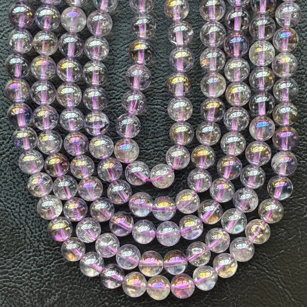 Amethyst Aura, Round, 6mm, 40cm