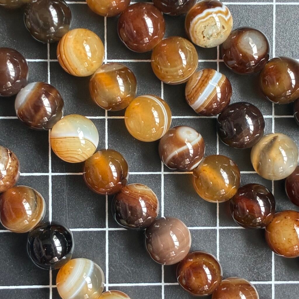 Brown Striped Agate, 8 Mm, 38 CM