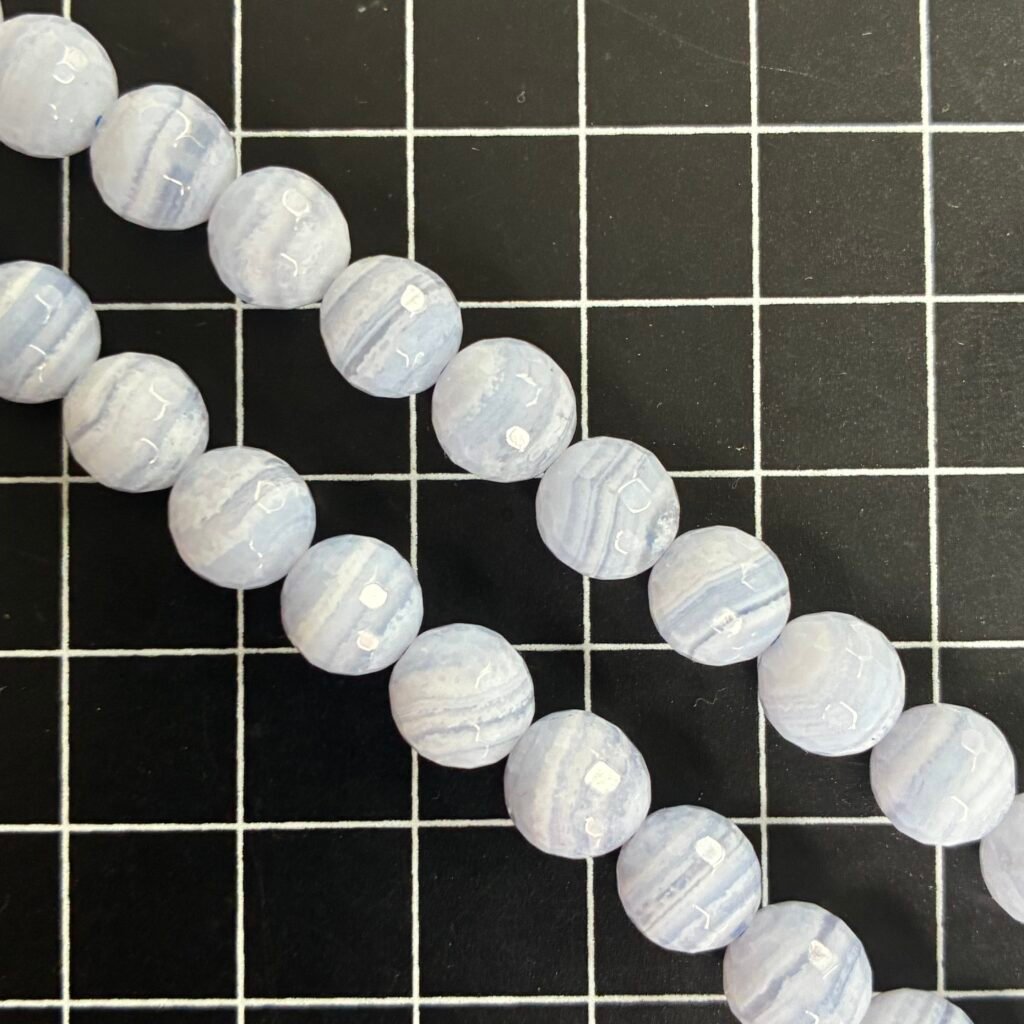 Blue Lace Agate, Round 8 Mm, 40cm