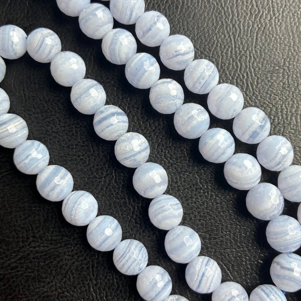 Blue Lace Agate, Round 8 Mm, 40cm