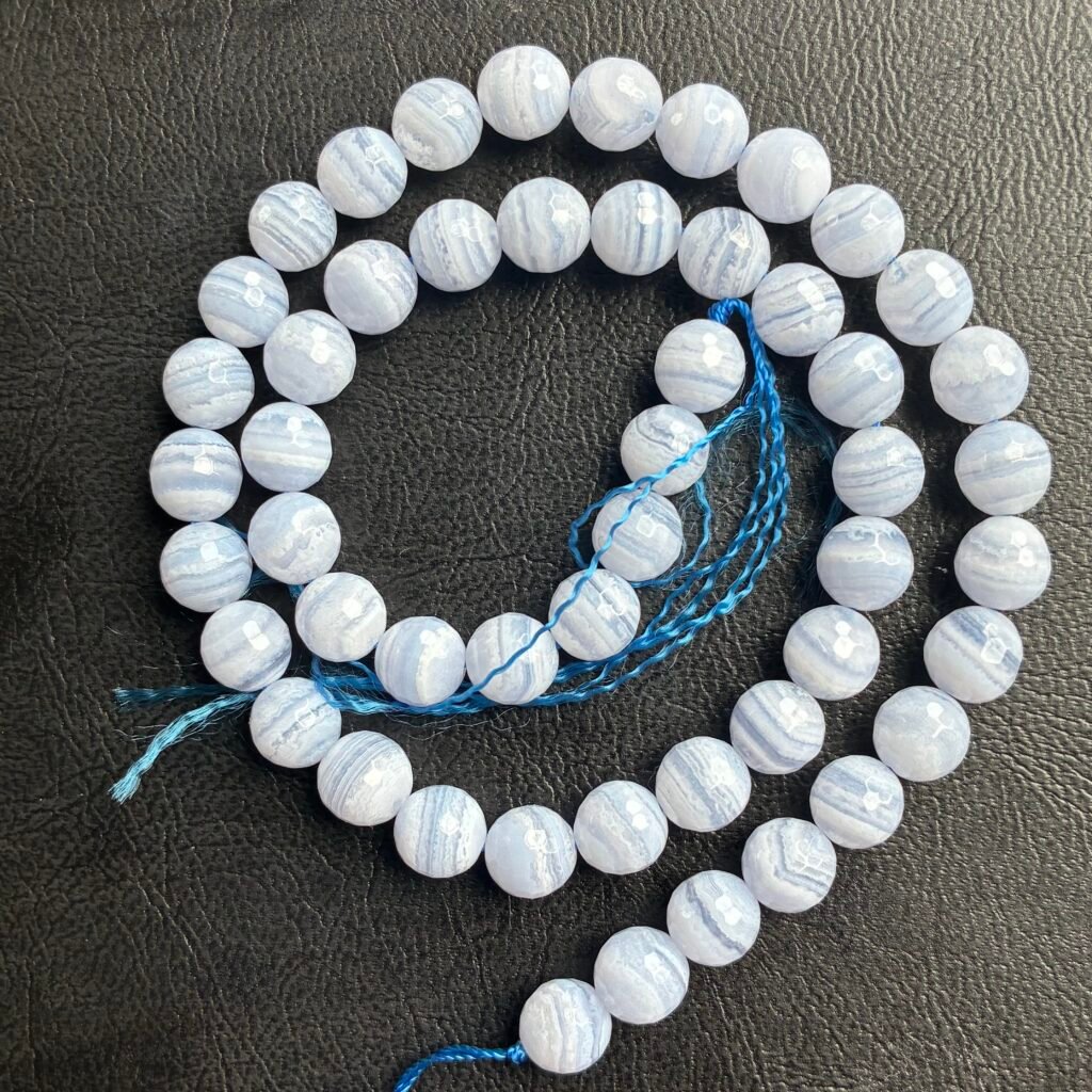 Blue Lace Agate, Round 8 Mm, 40cm