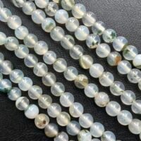 Agate White Green Moss 6 Mm, 38 CM