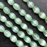Selenite Rice Shape, Green 6 Mm *9 Mm, 40 Cm