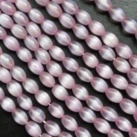 Selenite Rice Shape, Purple 6 Mm *9 Mm, 40 Cm