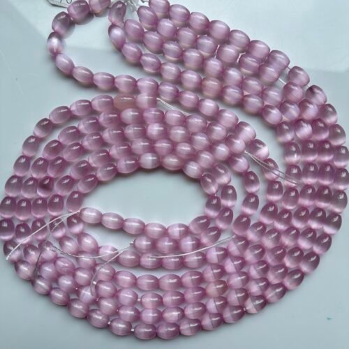 Selenite Rice Shape, Purple 6 Mm *9 Mm, 40 Cm