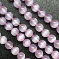 Selenite Purple Round 8 Mm , 40 Cm