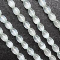 Selenite Rice Shape Light Blue, 6 Mm *9 Mm, 40 Cm