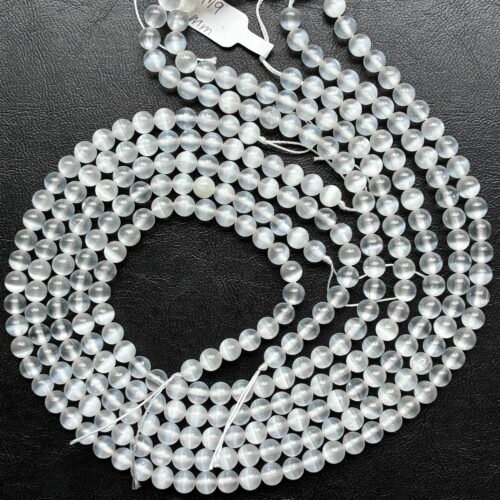 Selenite White, Round 6 Mm, 40 Cm