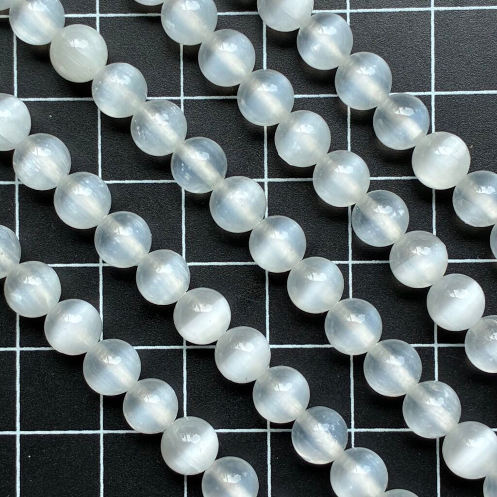 Selenite White, Round 6 Mm, 40 Cm