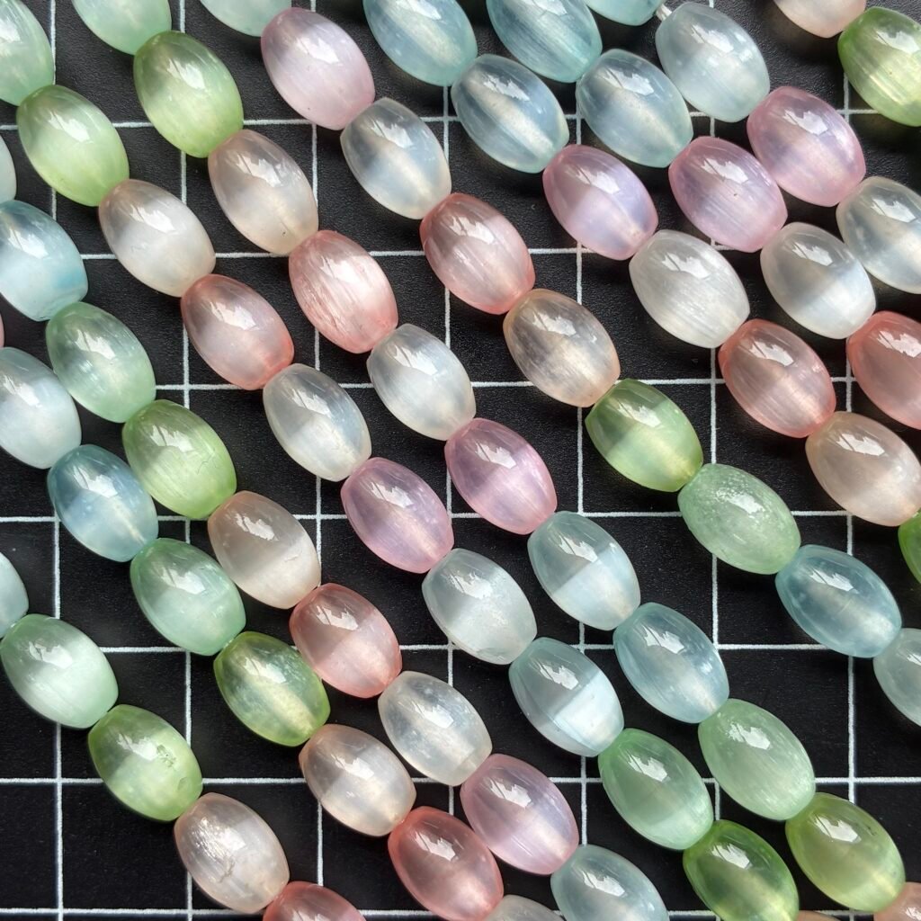Selenite Multy Oval 6 Mm *9 Mm, 40 Cm