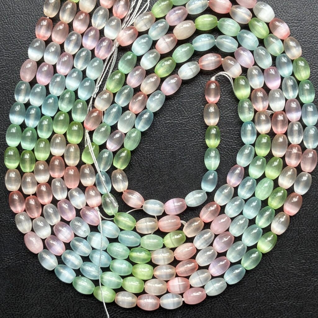 Selenite Multy Oval 6 Mm *9 Mm, 40 Cm