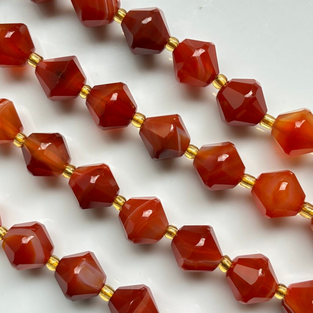 Red Banded Agate Abacus Shape, 10 Mm, 39 Cm