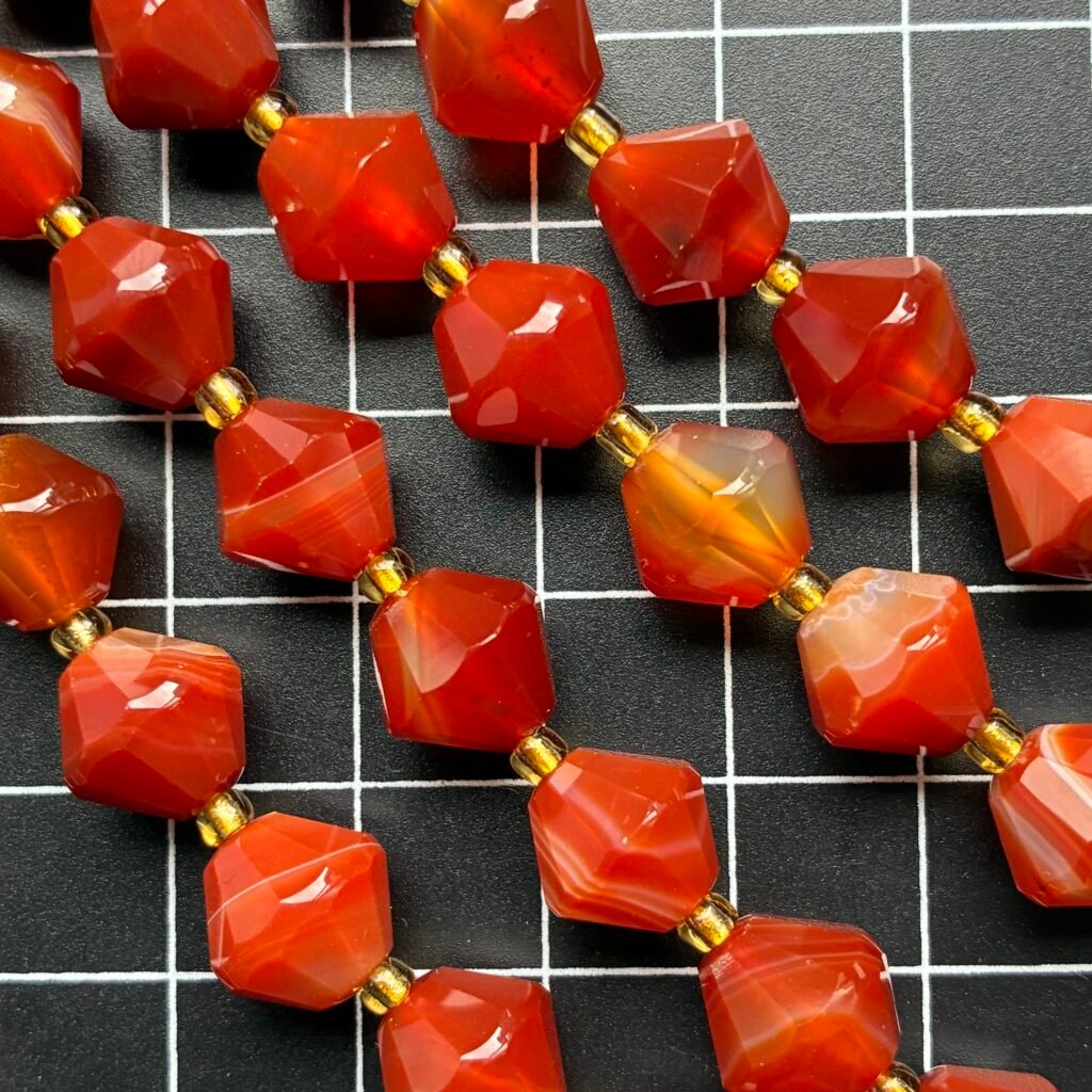 Red Banded Agate Abacus Shape, 10 Mm, 39 Cm