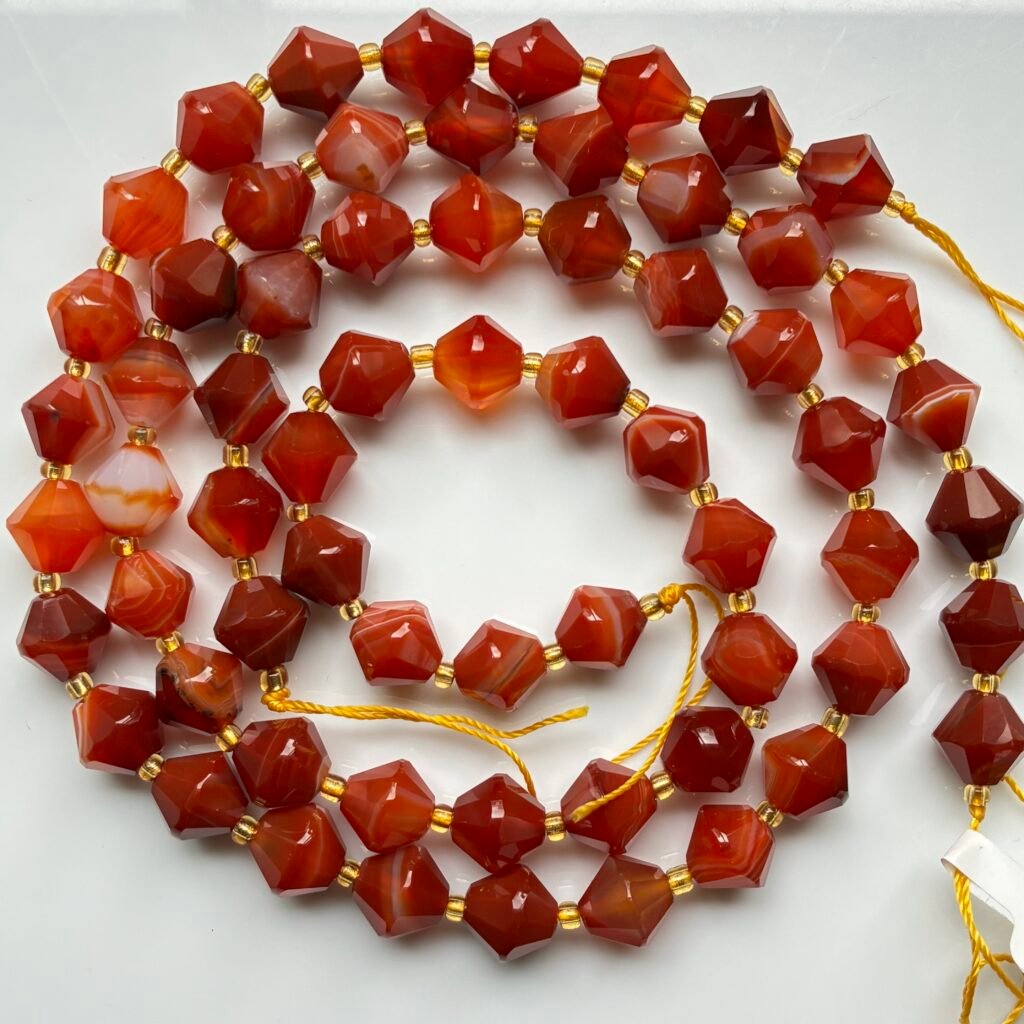 Red Banded Agate Abacus Shape, 10 Mm, 39 Cm