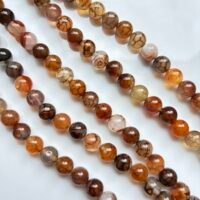 Dragon Vein Agate, Round 8 Mm ,39 Cm
