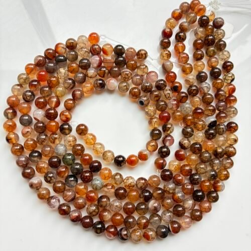 Dragon Vein Agate, Round 8 Mm ,39 Cm