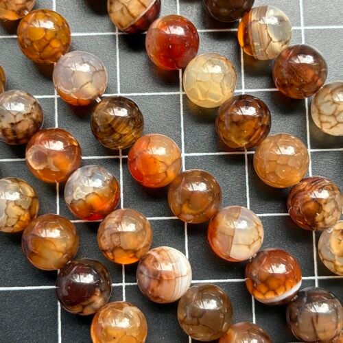 Dragon Vein Agate, Round 8 Mm ,39 Cm