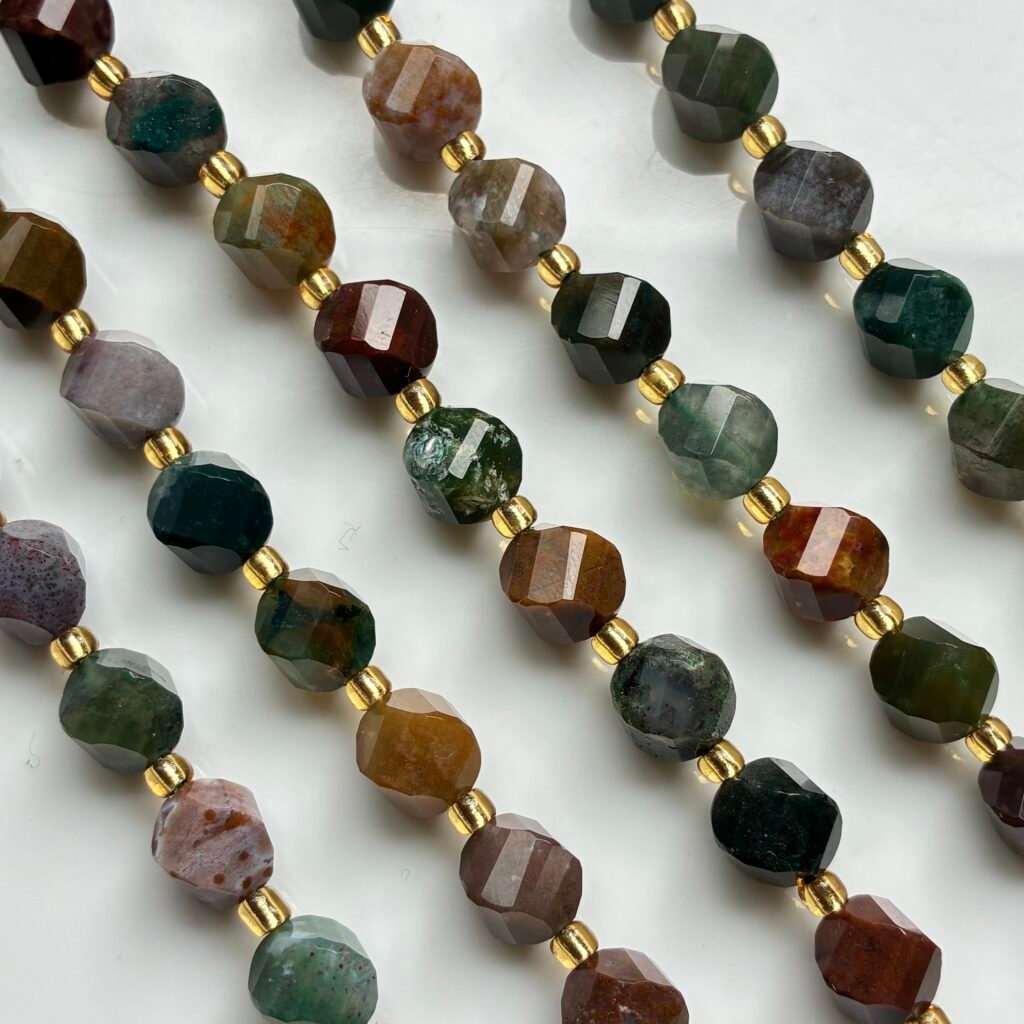 Indian Agate, Twisted Shape, 8*7 Mm, 40 Cm