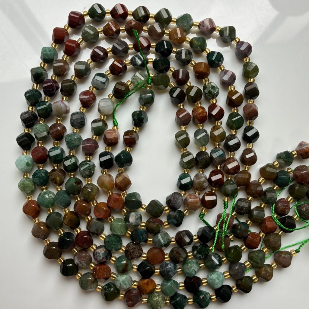 Indian Agate, Twisted Shape, 8*7 Mm, 40 Cm