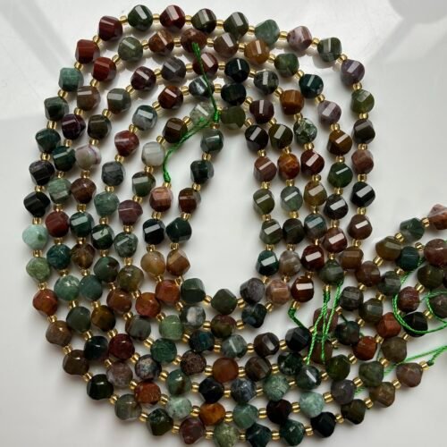 Indian Agate, Twisted Shape, 8*7 Mm, 40 Cm