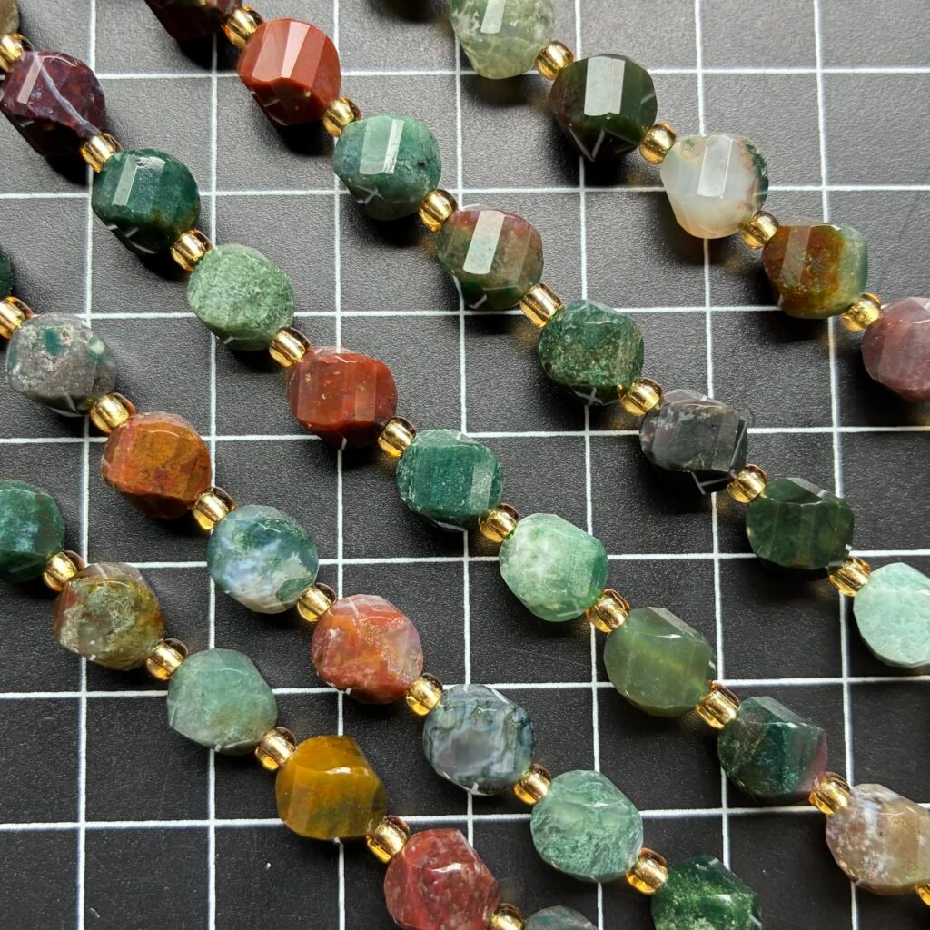 Indian Agate, Twisted Shape, 8*7 Mm, 40 Cm
