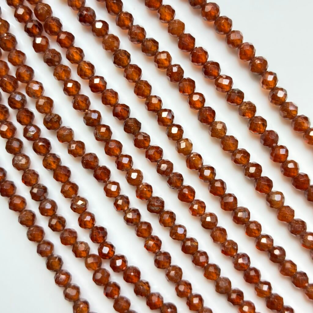 Hessonite 4 MM Faceted Round