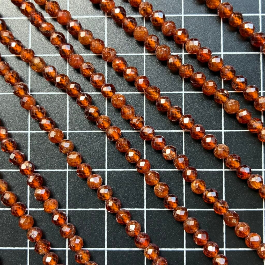 Hessonite 4 MM Faceted Round