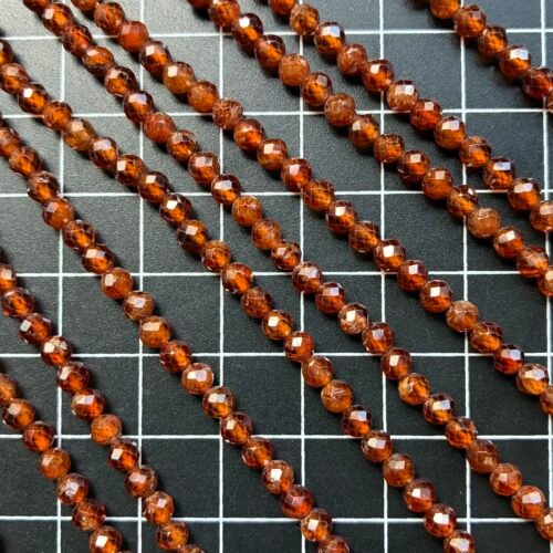 Hessonite 4 MM Faceted Round