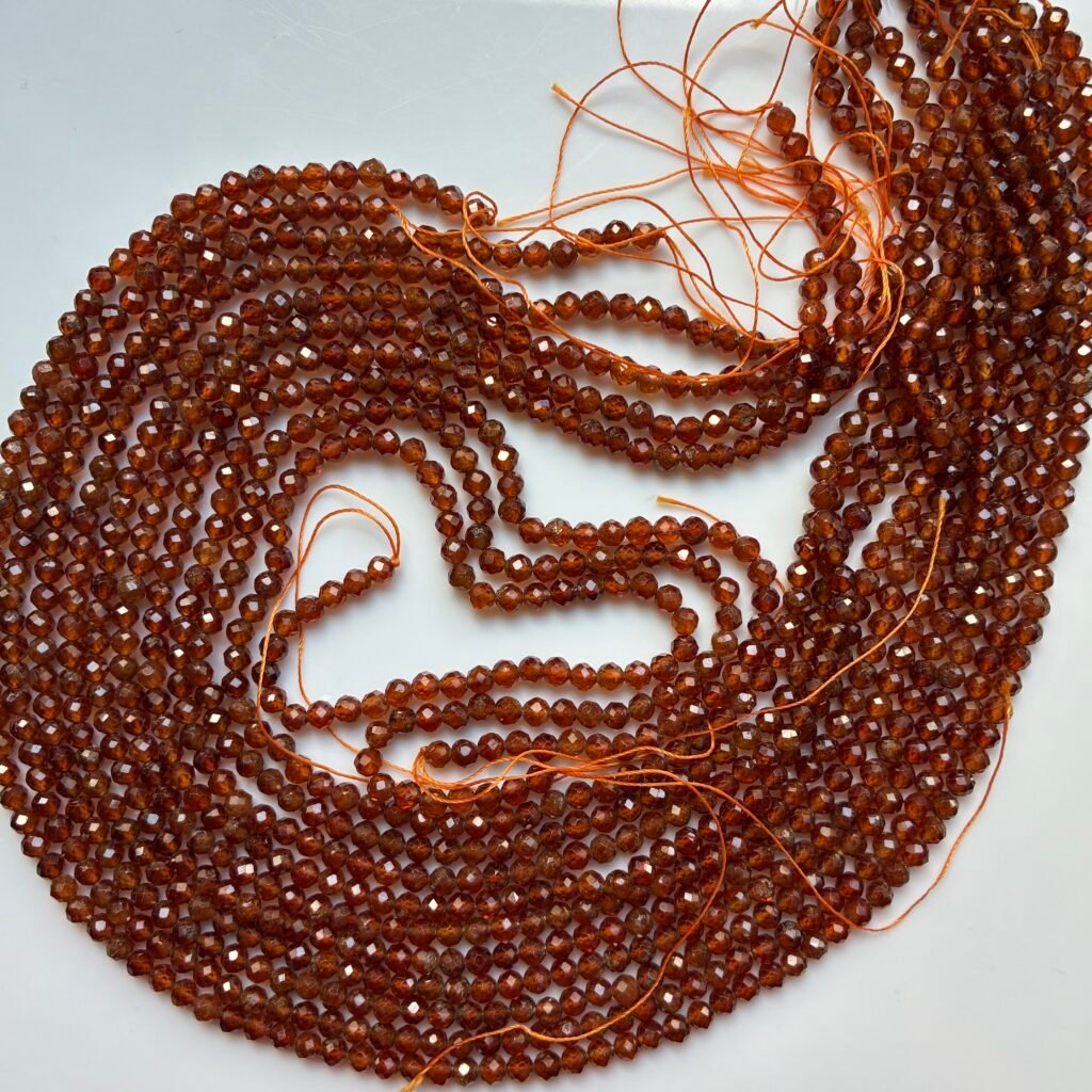 Hessonite 4 MM Faceted Round