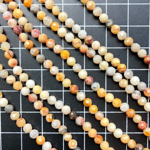 Crazy Lace Agate 4 MM Faceted Round