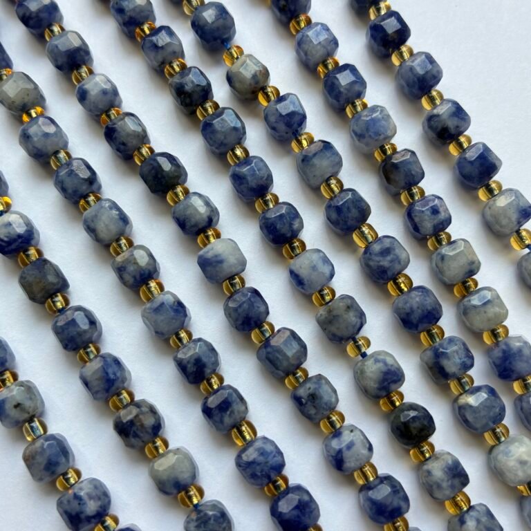 Natural Sodalite Stone, Cube , 6 Mm, 39 Cm