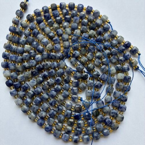 Natural Sodalite Stone, Cube , 6 Mm, 39 Cm