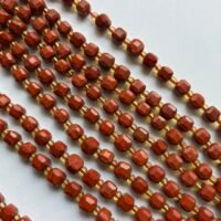 Natural Red Sand Stone, Cube , 6 Mm, 39 Cm