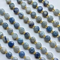 Natural Blue Aventurine, Faceted Coin 8mm