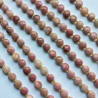 Rhodonite Faceted Coin, 6 Mm, 40 Cm