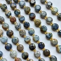 Sunset Jasper, Faceted Coin 8mm, 40 Cm