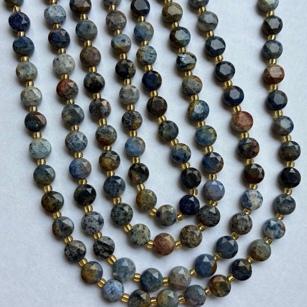 Sunset Jasper, Faceted Coin 8mm, 40 Cm