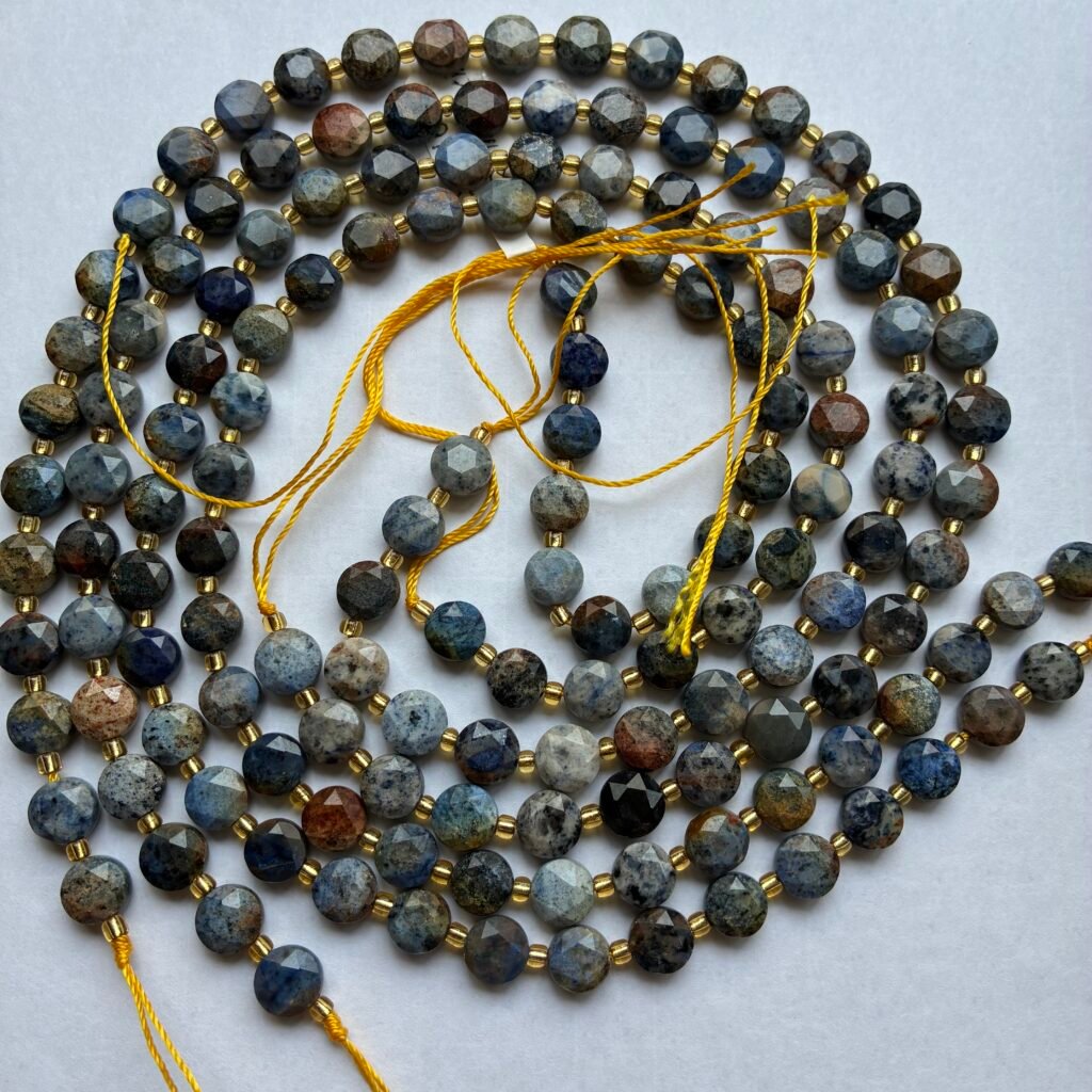 Sunset Jasper, Faceted Coin 8mm, 40 Cm