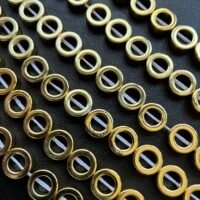 Hematite, open Coin, 12.5mm, 38 CM